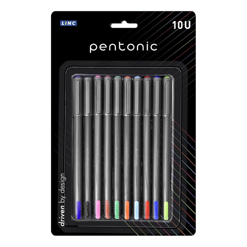 Linc Pentonic Multi Ink Colour Ball Pens - Multicolour (Pack of 10)