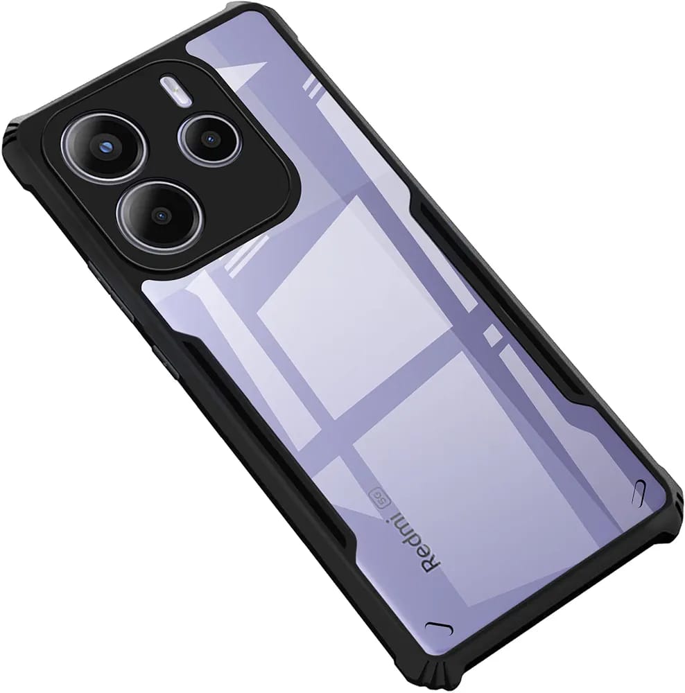 Back Case Cover for Mi Redmi Note 14 5G | Compatible for Mi Redmi Note 14 5G Back Case Cover | Clear Case with Camera Protection | (TPU + PC | Matte Black)