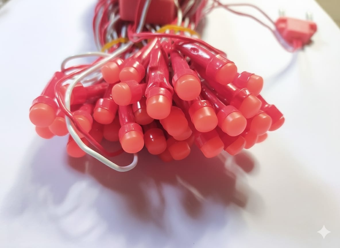 Red LED Rice (Tuni) Lamp – 40 LEDs | 35 Ft Long Decorative String Light for Home, Festival & Outdoor Decor Image 2