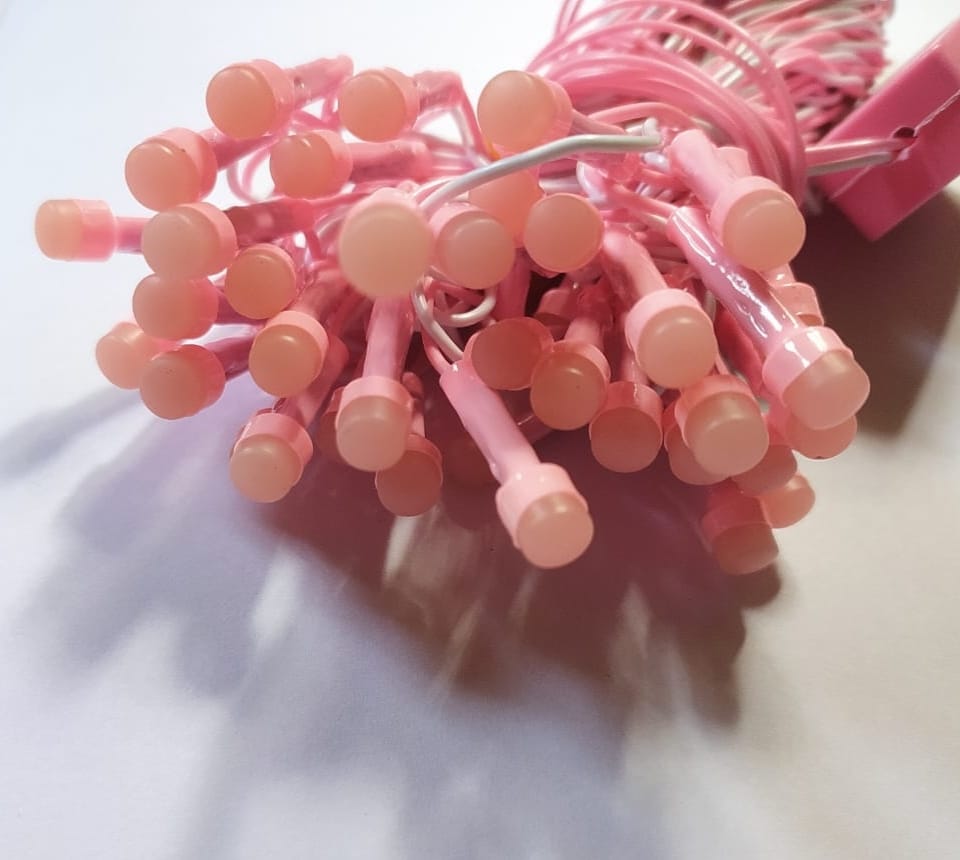 Pink LED Rice (Tuni) Lamp – 40 LEDs | 35 Ft Long Decorative String Light for Home, Festival & Outdoor Decor - Buy Online at Indezaar