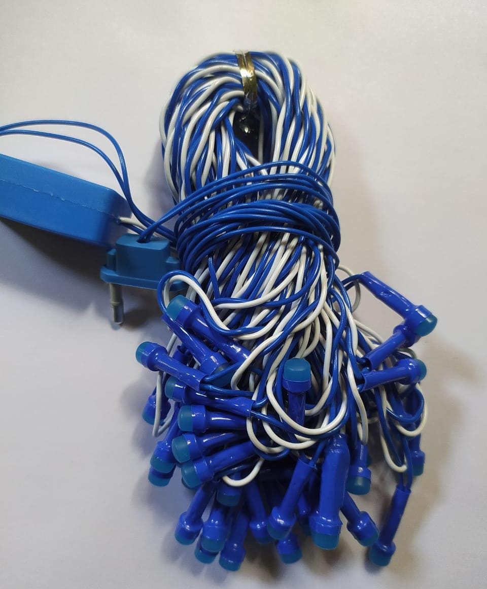 Blue LED Rice (Tuni) Lamp – 40 LEDs | 35 Ft Long Decorative String Light for Home, Festival & Outdoor Décor Image 2