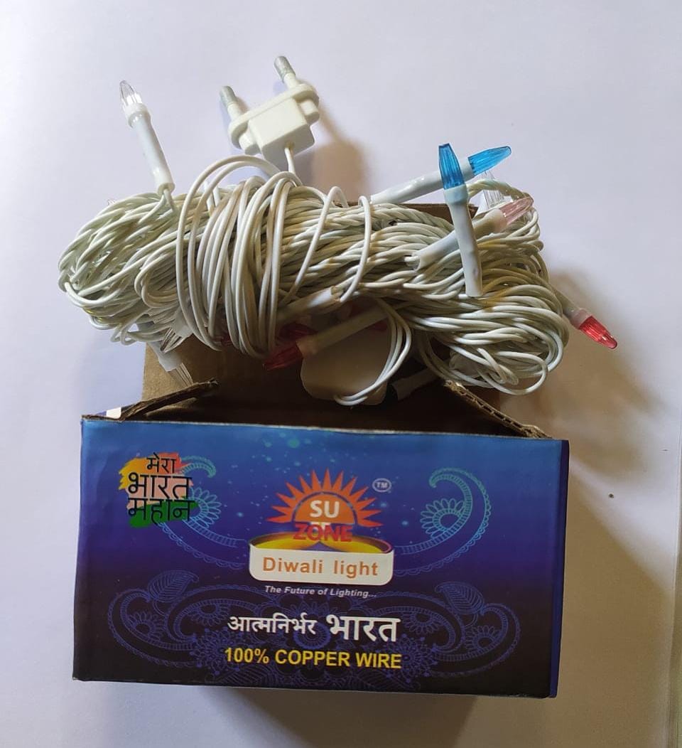 Multicolor LED Rice (Tuni) Lamp – 17 LEDs | 20 Ft Long Decorative String Light for Home, Festivals & Events Image 2