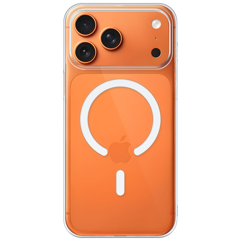 iPhone 17 Pro Max Anti-Yellow Transparent Back Cover | Shockproof | Slim Fit | MagSafe Design Print - Buy Online at Indezaar