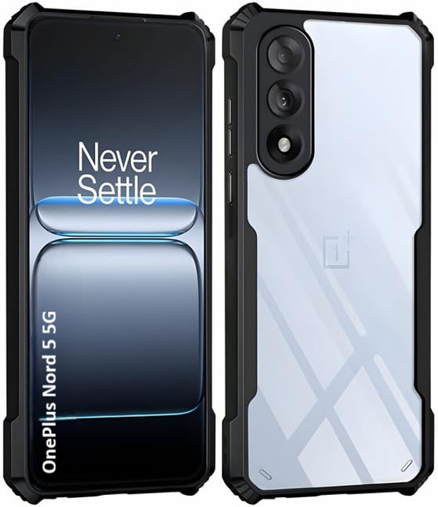 Back Cover for OnePlus Nord 5 5G – Black Rugged Armor Case (Shockproof & Slim) - Buy Online at Indezaar